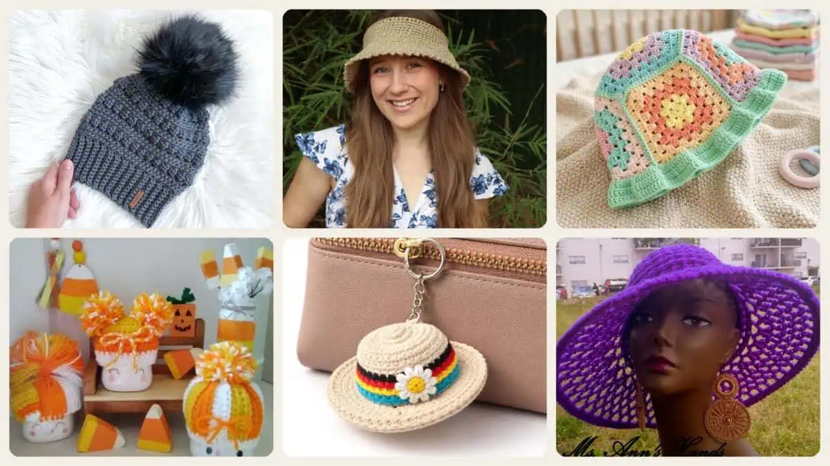 A selection of the hats patterns in this roundup