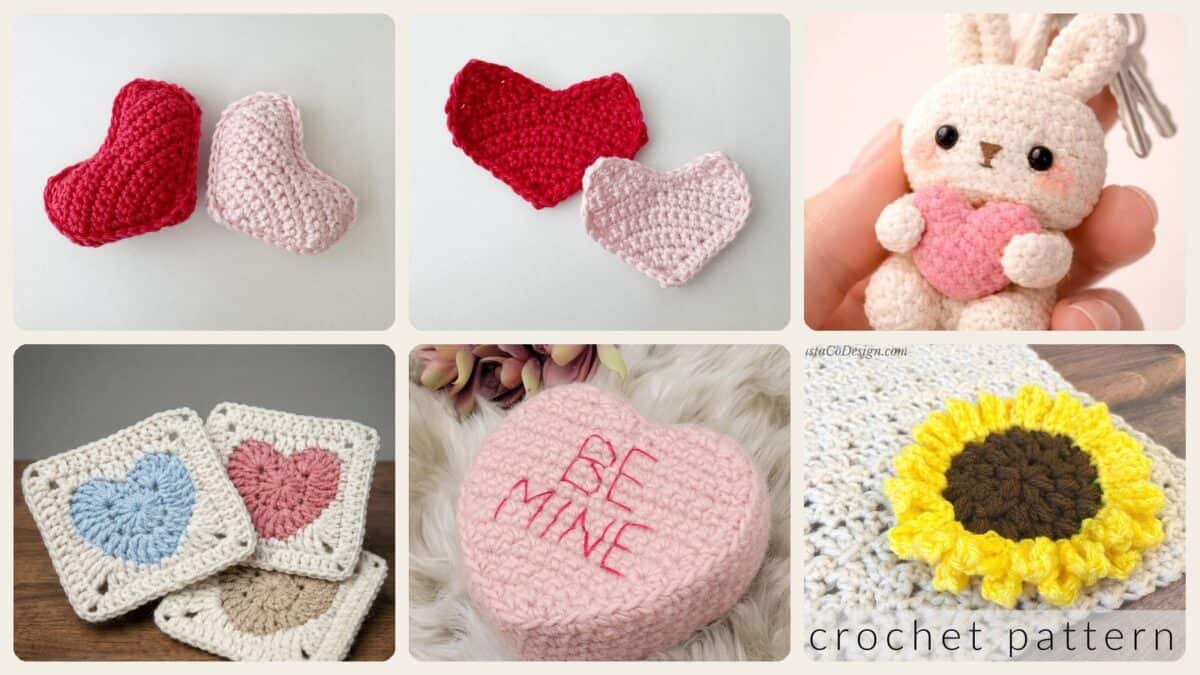 A selection of the hearts patterns in this roundup