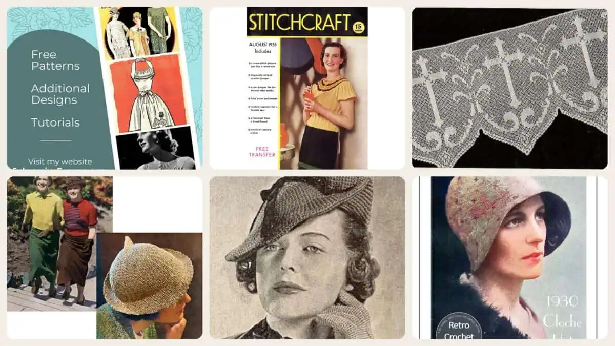 A selection of the crochet patterns in 40 Crochet Patterns from the 1930s: Bedspreads, Chair Sets, and Period Hats