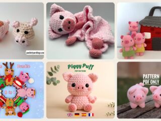 A selection of the crochet patterns in 40 Our List of Adorable Crochet Pigs: Create Your Own Pig Plushie!