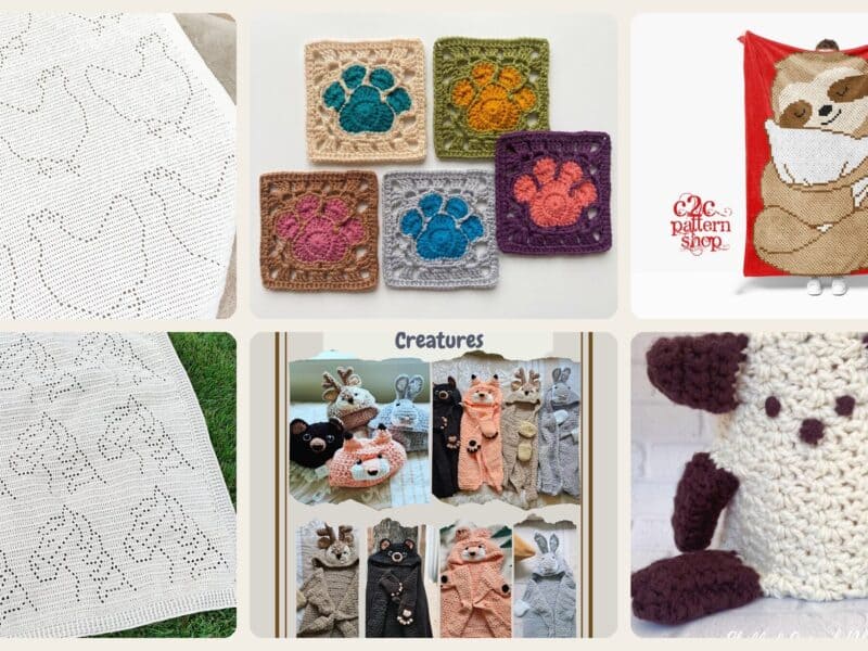 A selection of the crochet patterns in 19 Animal Crochet Blanket Patterns You Have To See