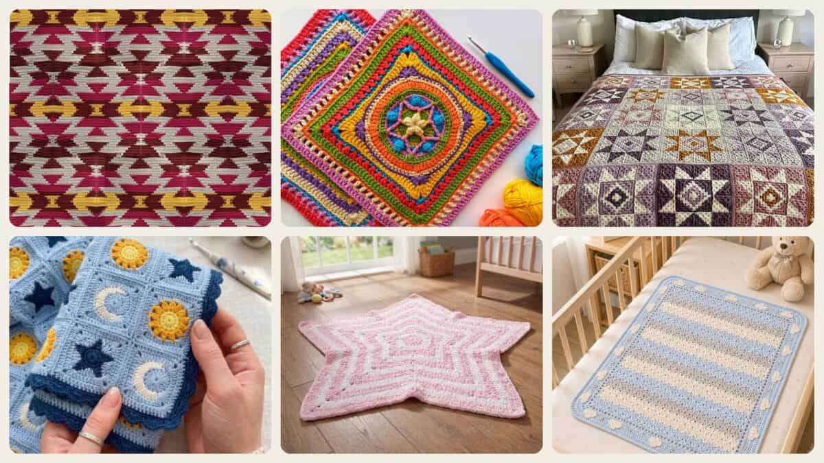 A selection of the star blankets patterns in this roundup