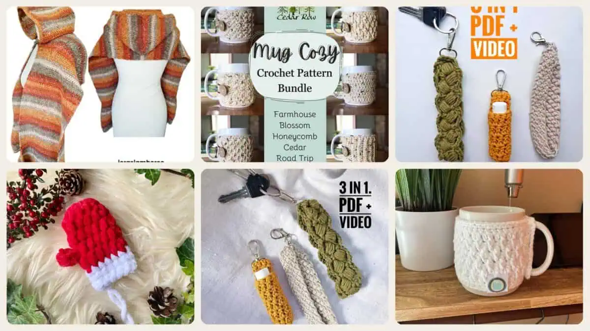 A selection of the crochet patterns in 40 Crochet Patterns for Gifts, Decor, Accessories, and Amigurumi