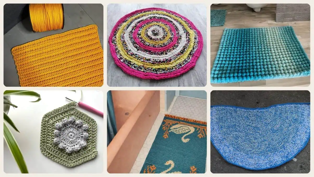 A selection of the bath rugs patterns in this roundup