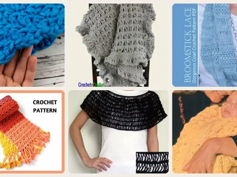 A selection of the crochet patterns in 14 Beautiful Broomstick Lace Crochet Patterns You Must See