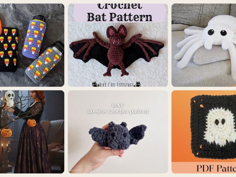 A selection of the crochet patterns in 40 Halloween Crochet Patterns: Spooktacular Projects for All Ages