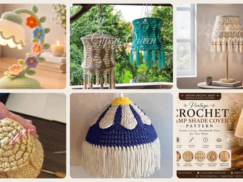 A selection of the crochet patterns in 40 Crochet Lamps That Will Look Great in Your Home