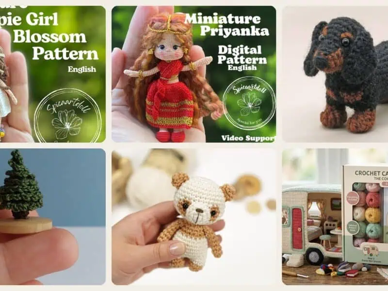 A selection of the crochet patterns in 40 Adorable MicroCrochet Patterns that are Simple and Easy