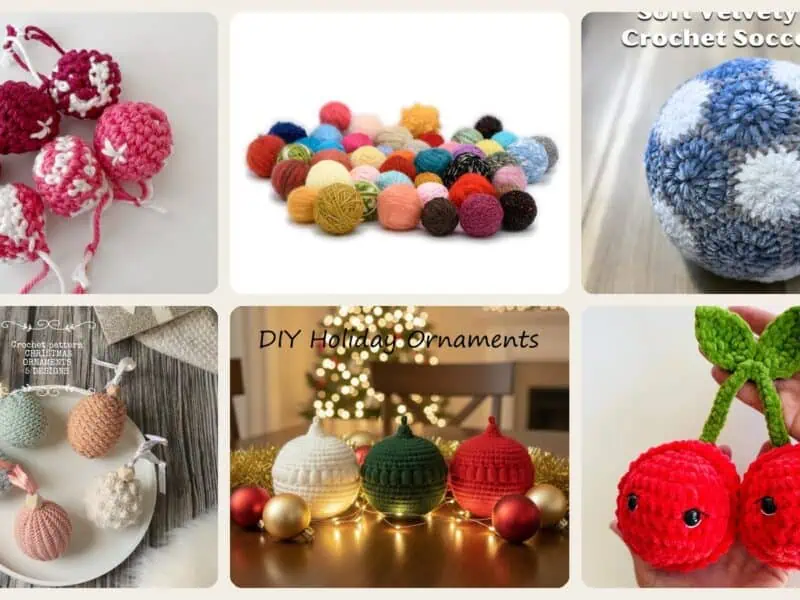 A selection of the mini yarn balls patterns in this roundup