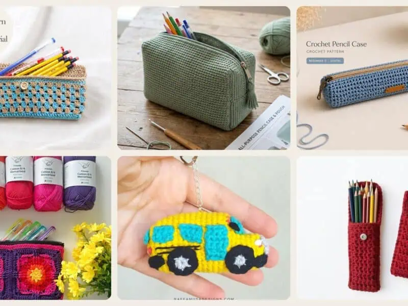 A selection of the crochet patterns in 28 Back-to-School Crochet Ideas for Crafting Enthusiasts