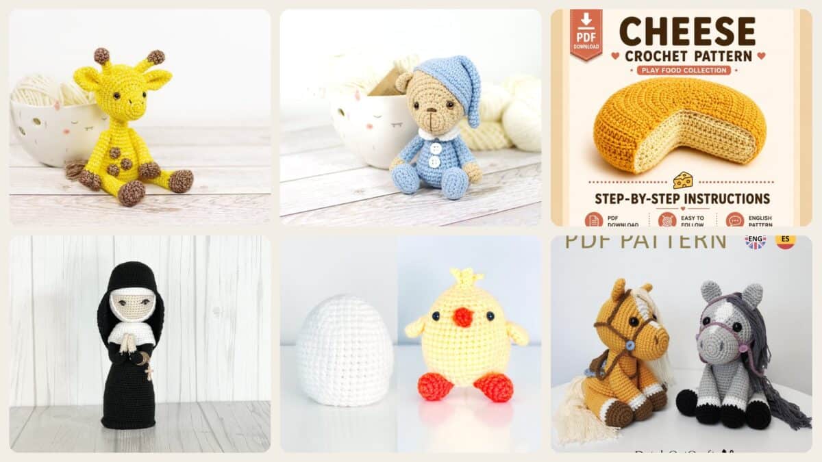 A selection of the amigurumi patterns in this roundup