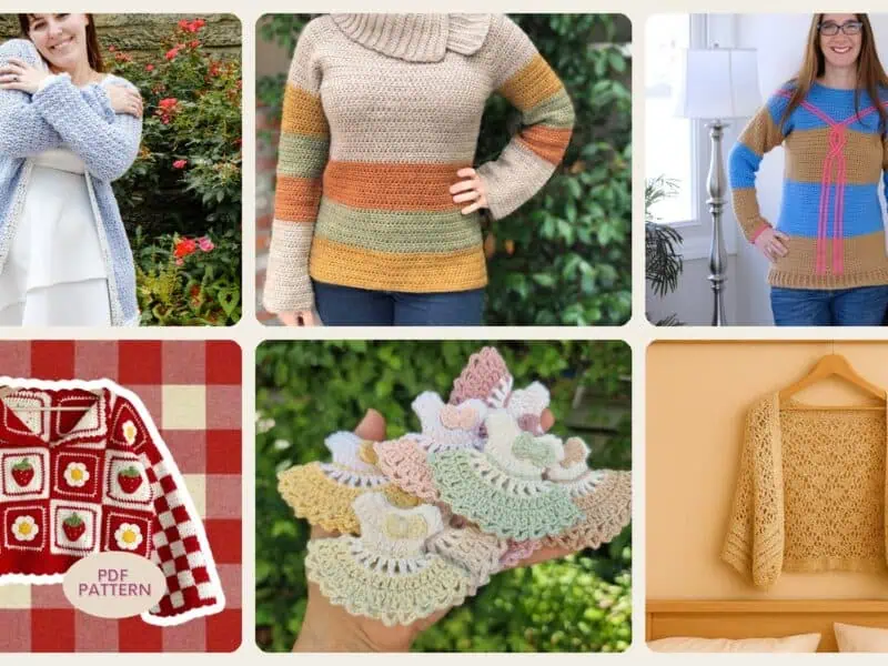 A selection of the crochet clothes patterns in this roundup