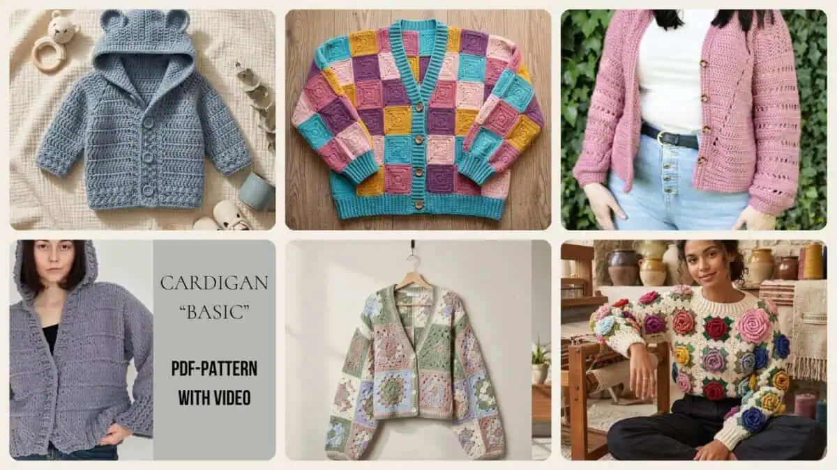 A selection of the crochet jacket patterns in this roundup