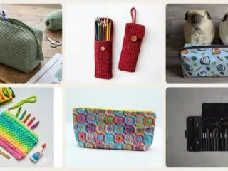 A selection of the crochet pencil case patterns in this roundup