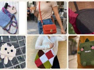 A selection of the crochet shoulder bags patterns in this roundup