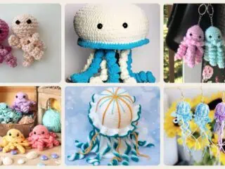 A selection of the crochet jellyfish patterns in this roundup