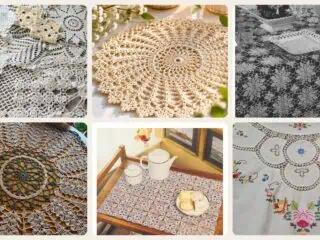 A selection of the crochet tablecloth patterns in this roundup