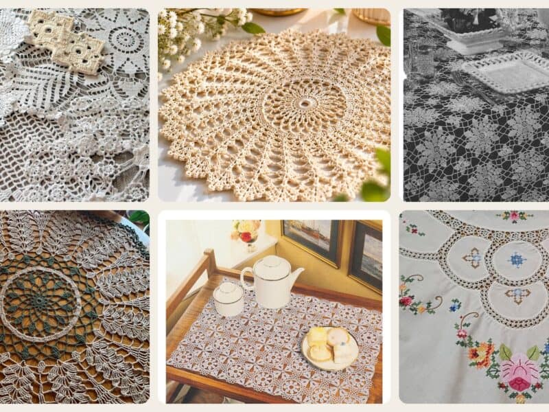 A selection of the crochet tablecloth patterns in this roundup