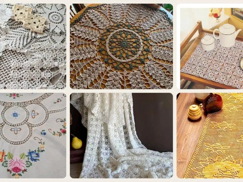 A selection of the crochet tablecloth patterns in this roundup