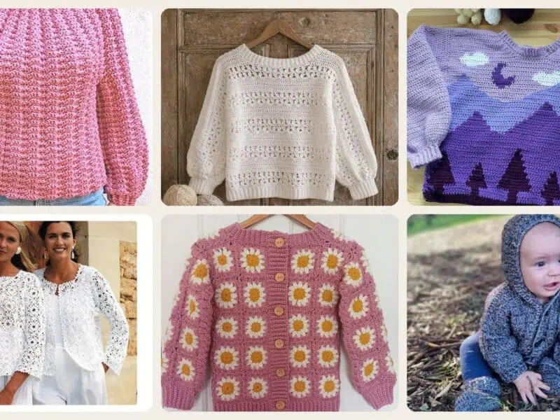 A selection of the crochet jumper patterns in this roundup