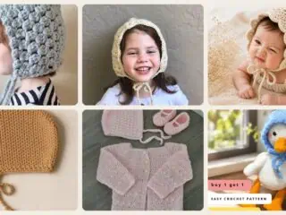 A selection of the crochet bonnet patterns in this roundup