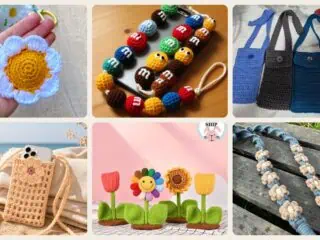 A selection of the crochet phone charm patterns in this roundup