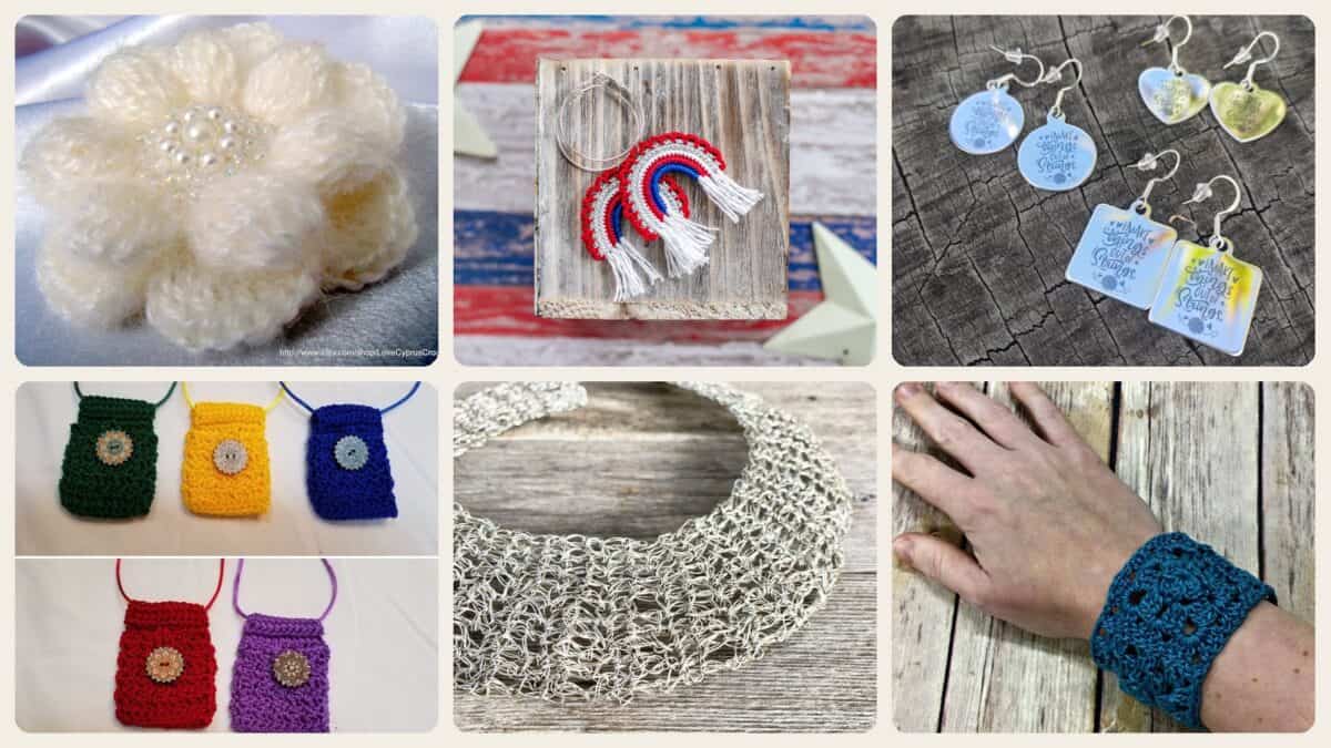 A selection of the crochet jewellery patterns in this roundup