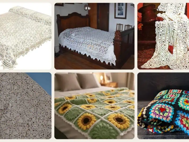A selection of the crochet bedspread patterns in this roundup