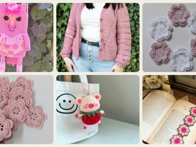A selection of the crochet pink patterns in this roundup