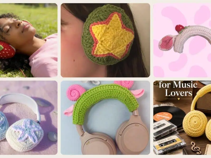 A selection of the crochet headphone cover patterns in this roundup