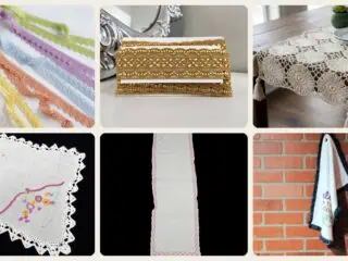 A selection of the crochet lace edging patterns in this roundup