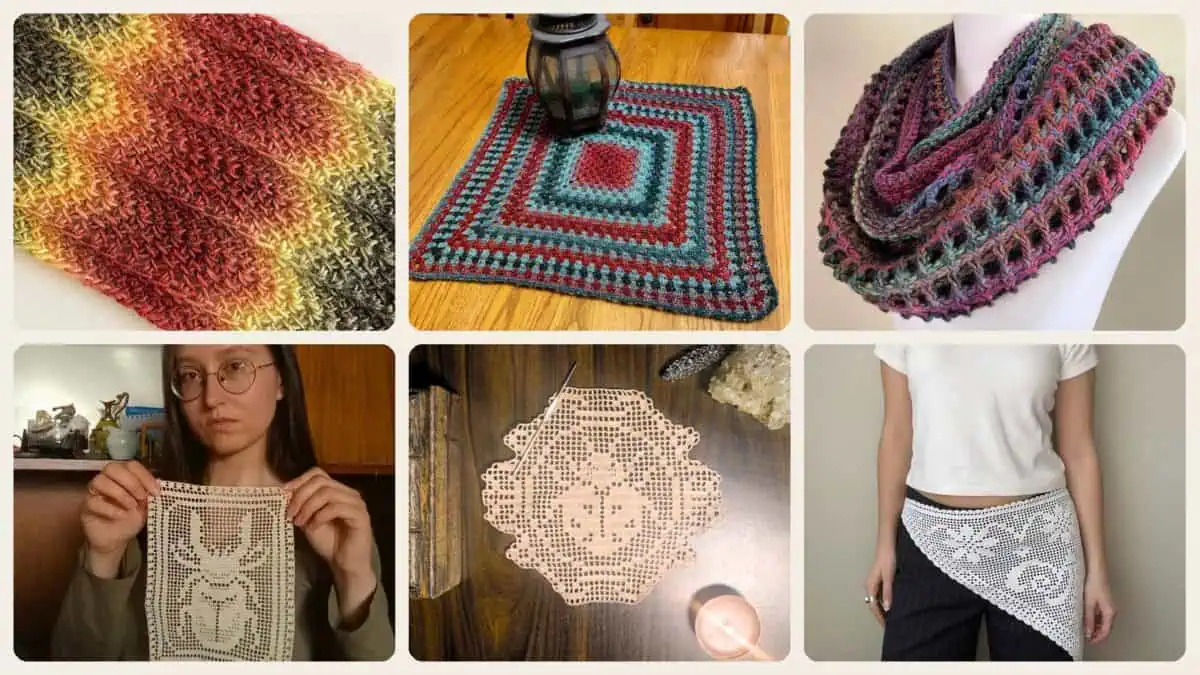 A selection of the crochet techniques patterns in this roundup