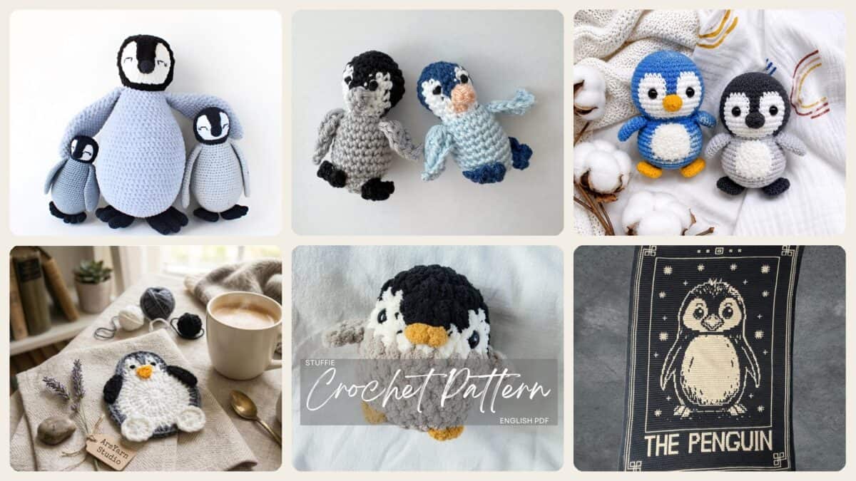 A selection of the crochet penguin patterns in this roundup