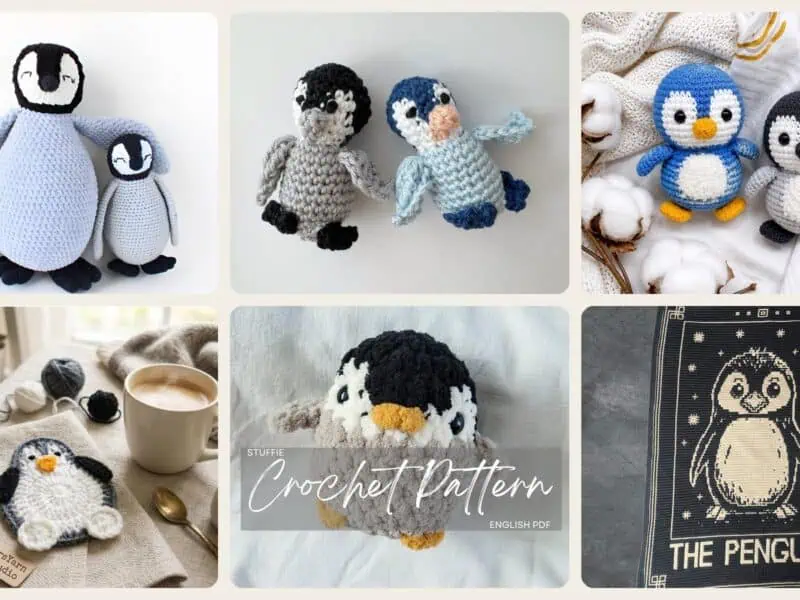 A selection of the crochet penguin patterns in this roundup