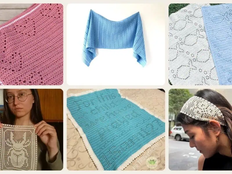 A selection of the crochet filet charts patterns in this roundup