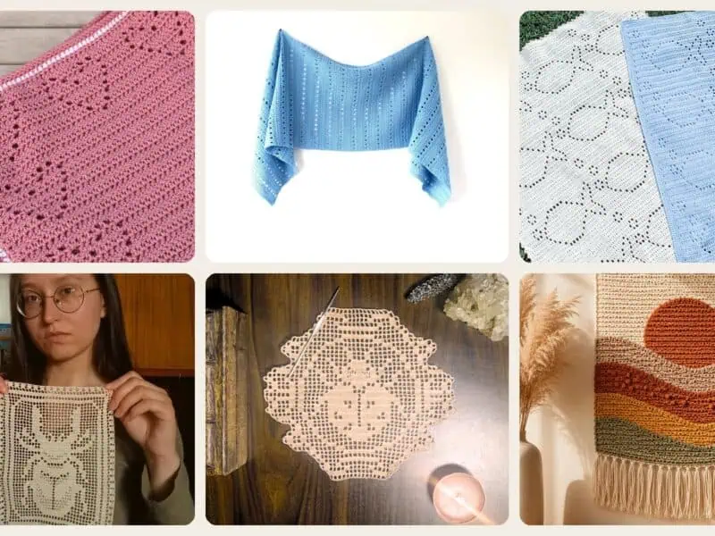 A selection of the crochet filet charts patterns in this roundup