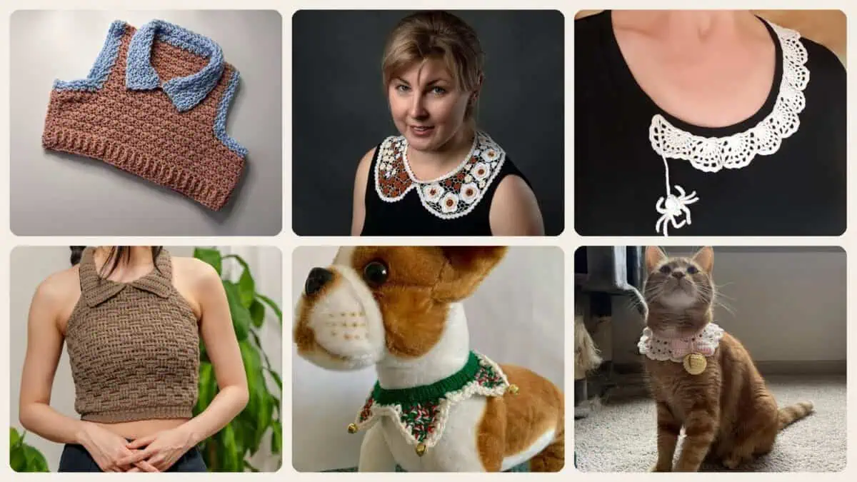 A selection of the crochet collar patterns in this roundup