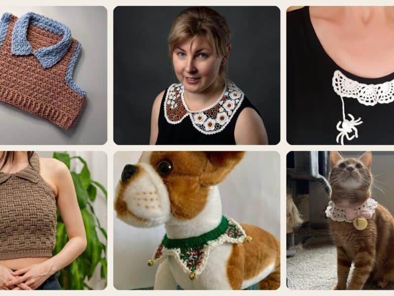 A selection of the crochet collar patterns in this roundup