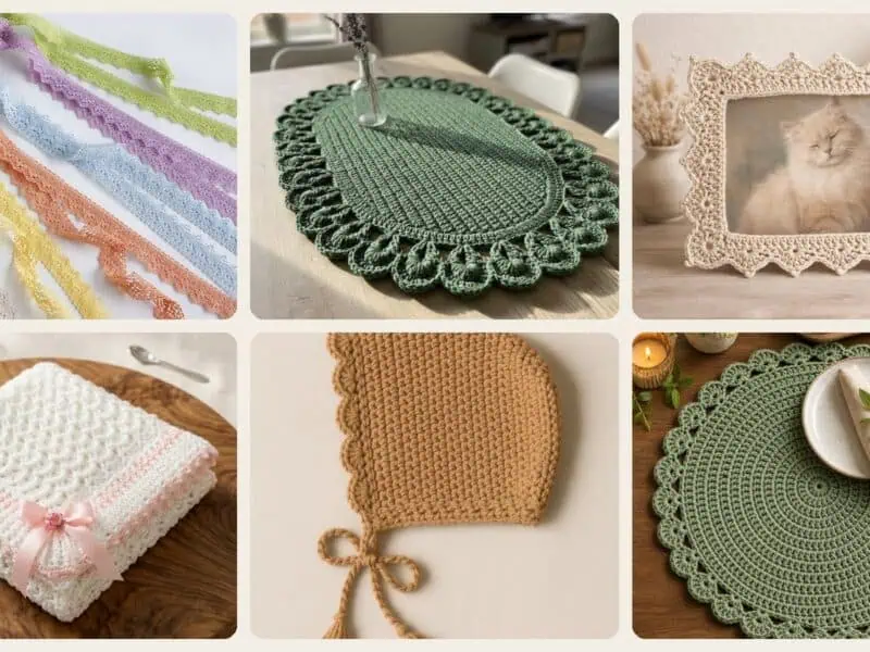 A selection of the crochet borders patterns in this roundup
