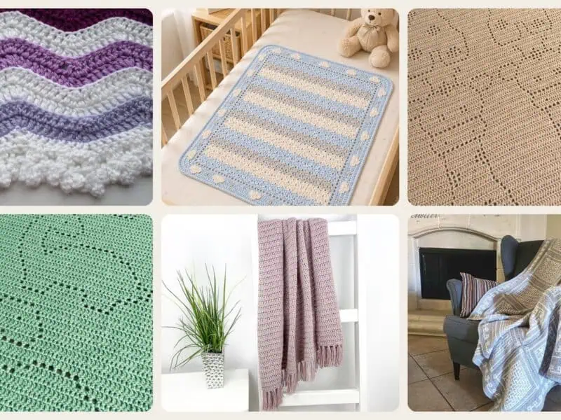 A selection of the crochet blanket borders patterns in this roundup