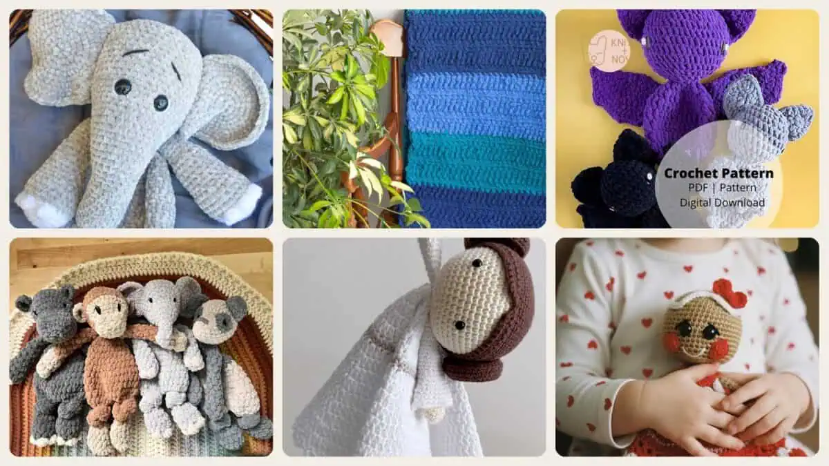 A selection of the crochet doudou patterns in this roundup