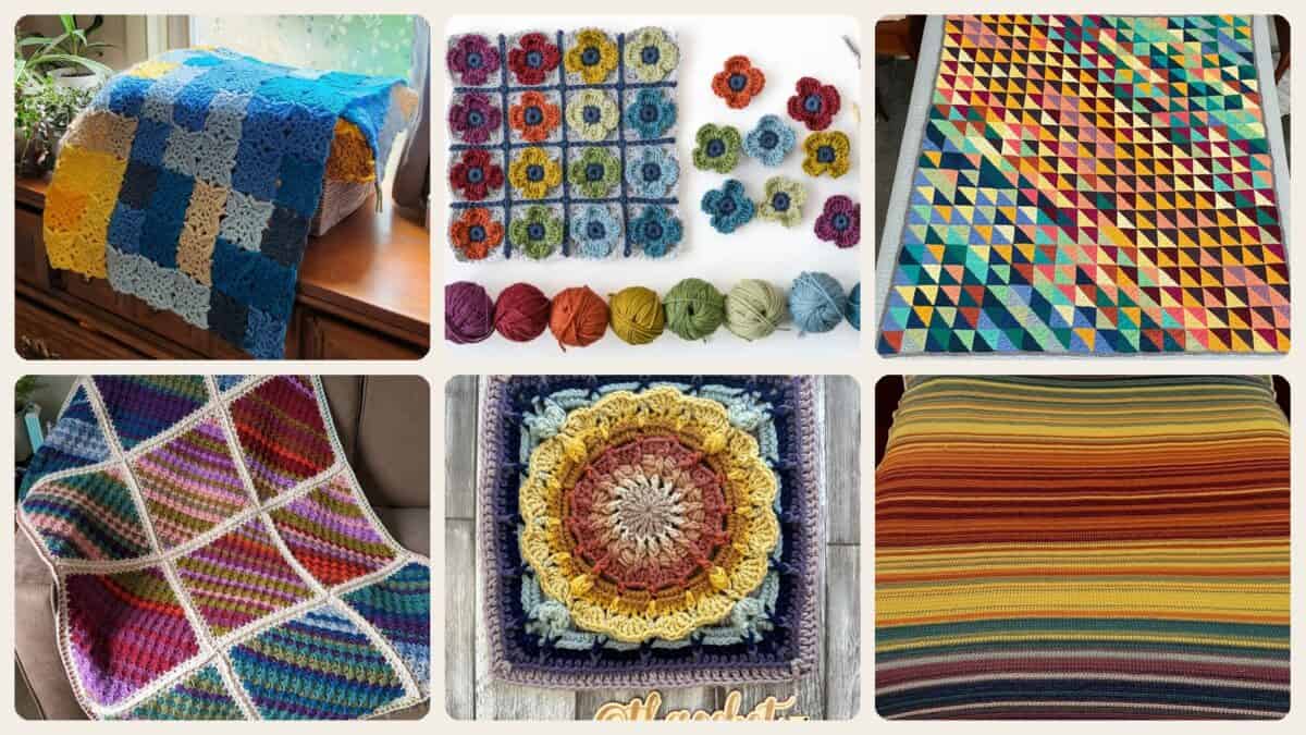 A selection of the crochet temperature blanket patterns in this roundup