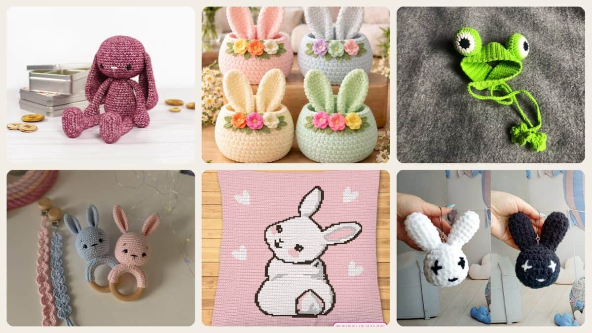 A selection of the crochet rabbit patterns in this roundup