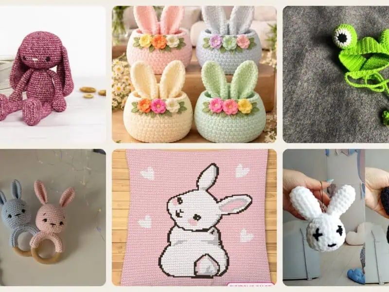 A selection of the crochet rabbit patterns in this roundup