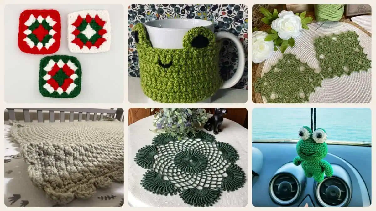 A selection of the crochet green patterns in this roundup
