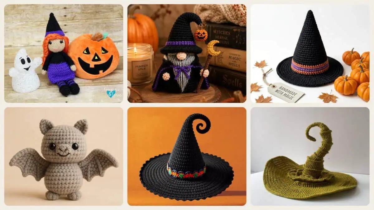 A selection of the crochet witchy stuff patterns in this roundup