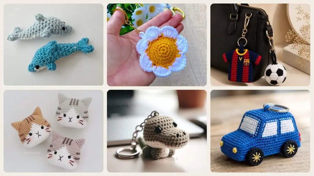 A selection of the crochet keychain for boys patterns in this roundup
