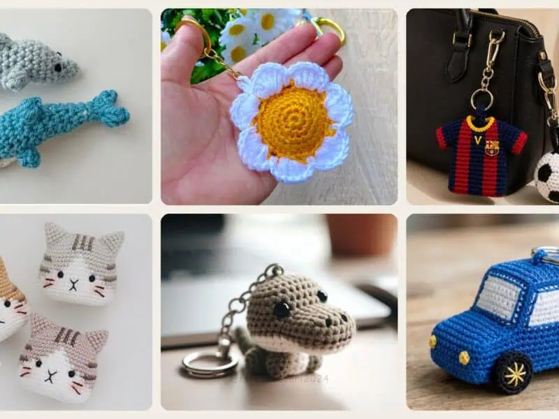 A selection of the crochet keychain for boys patterns in this roundup