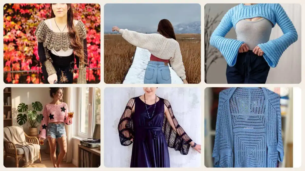 A selection of the crochet shrug patterns in this roundup