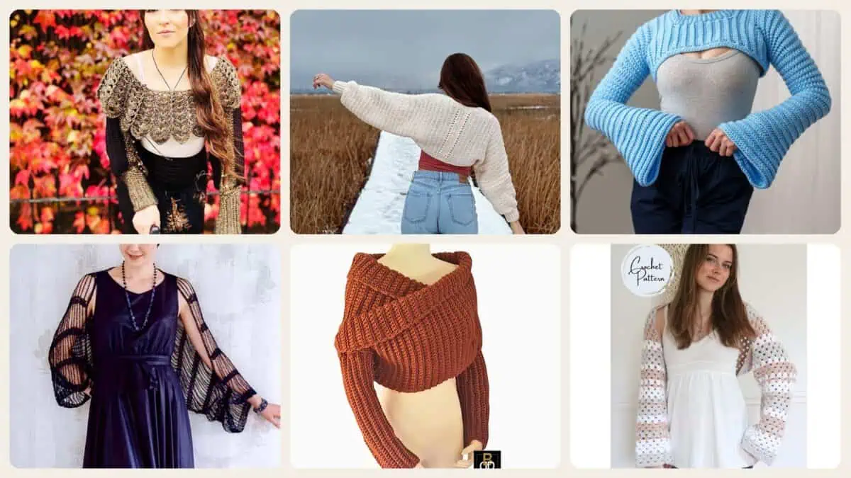 A selection of the crochet shrug patterns in this roundup